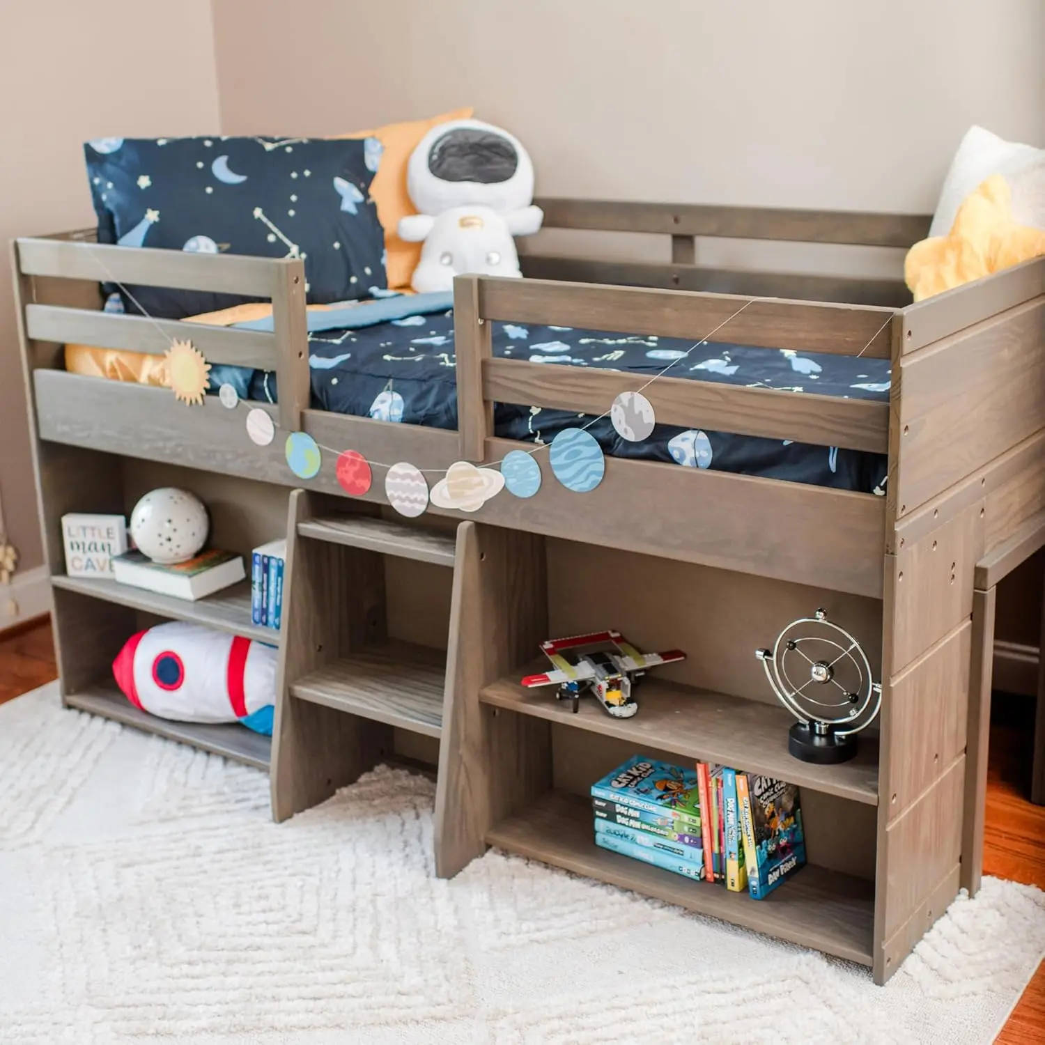 Quality Choice Stylish Wooden Bunk Bed Storage Metal Ladder Kids Design Triple Bunk Bed