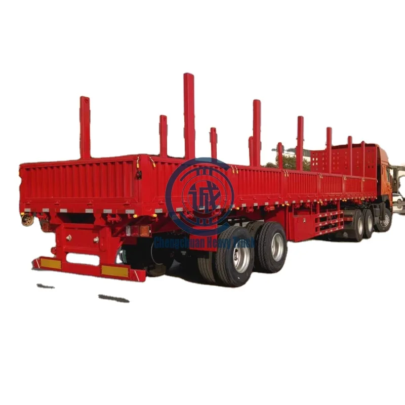 China Trailer Tri axles 30-60 tons drop side boards trailer side wall fence Cargo truck trailers sidewall semitrailer