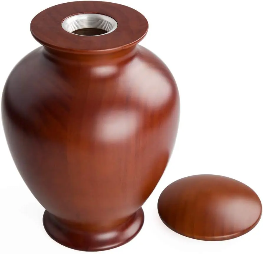 Elegant Wooden Vase Urn for Adult Ashes Funeral Cremation Urn for Male or Female Holds Ashes for Adults up to 200 lbs