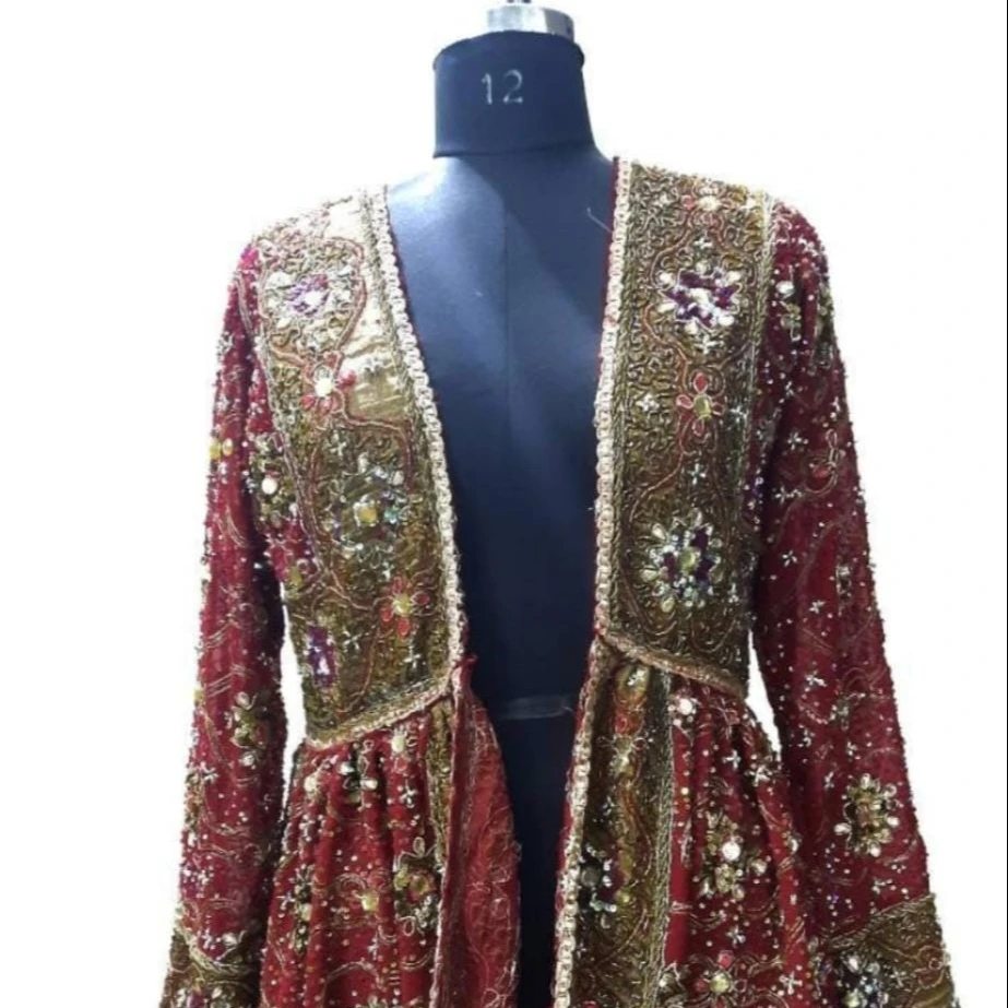 Graceful  Embroidered Old Boho Kimono Filled With Heavy Embroidery A Long Unique Dress For Her