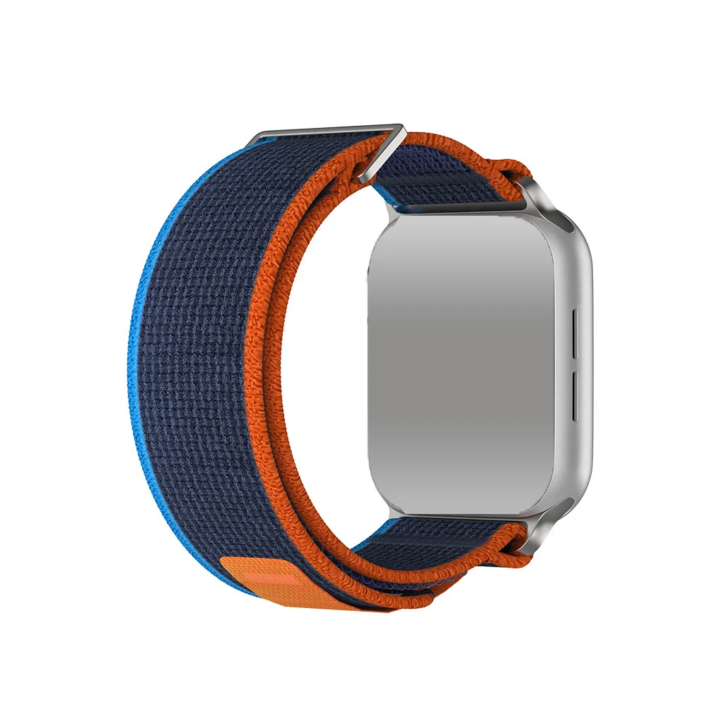 custom 42mm iwatch strap Nylon Double Section Woven Label Trail Loop bracelets with Mental Buckle smart watch band