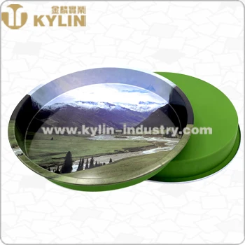Customized Round Metal Tin Serving Tray for Gift Bar Beer Promotion