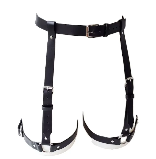 Sexy Women Leather Harness Erotic Leather Leg Garter Belt for Stockings Lingerie Sex Body