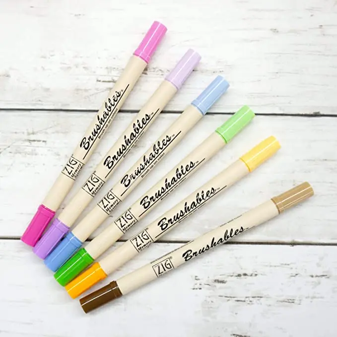 Kuretake ZIG MEMORY SYSTEM BRUSHABLES 6 colors set MS-7700/6VBR Made in Japan