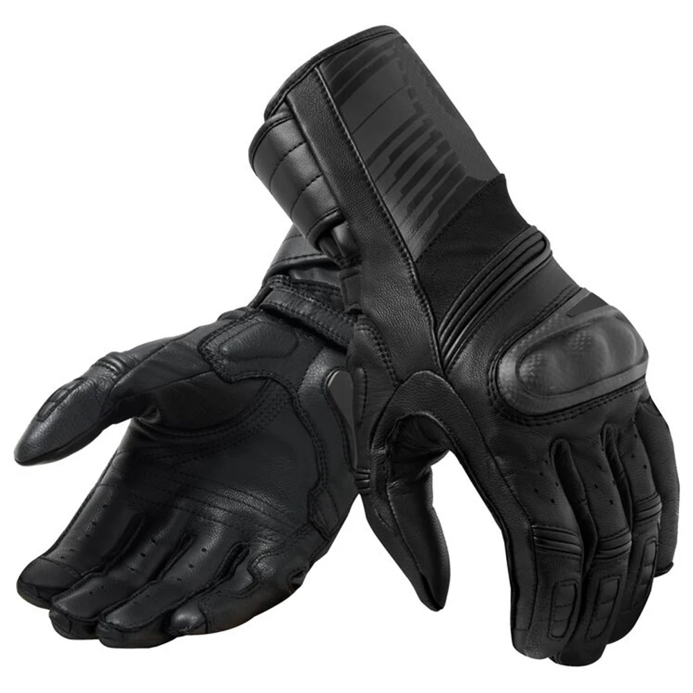 Long Motorcycle Riding Leather Gloves High Quality Carbon Fiber Racing Gloves Touch Screen Motorcycle Gloves
