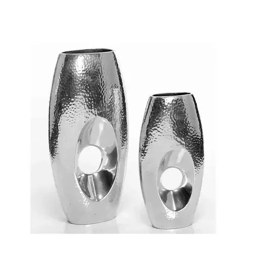 New Arrival Designer Aluminum Flower Vases Antique Finishing black color Flower Vases With Handmade Decorative Hot Selling