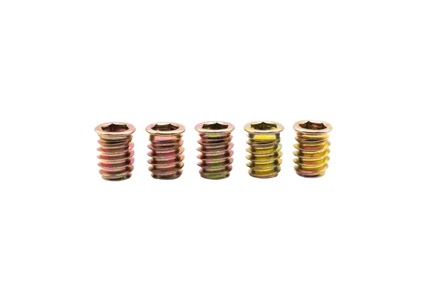 1/4-20 Threaded Steel and Aluminium Insert for Wood Hex Drive Wood Furniture Inserts and Nuts