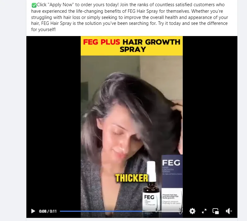 50ml FEG Hair Spray Anti-HAIR Loss Treatment Regrowth Oil Serum AMZ TK Hot Sale