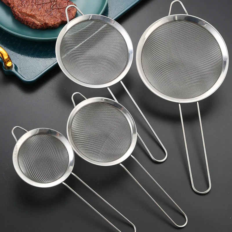 Factory Direct Ultra-Fine Stainless Steel Flour Sieve with Leak-Proof Filter for Baking & Pastry Household Use