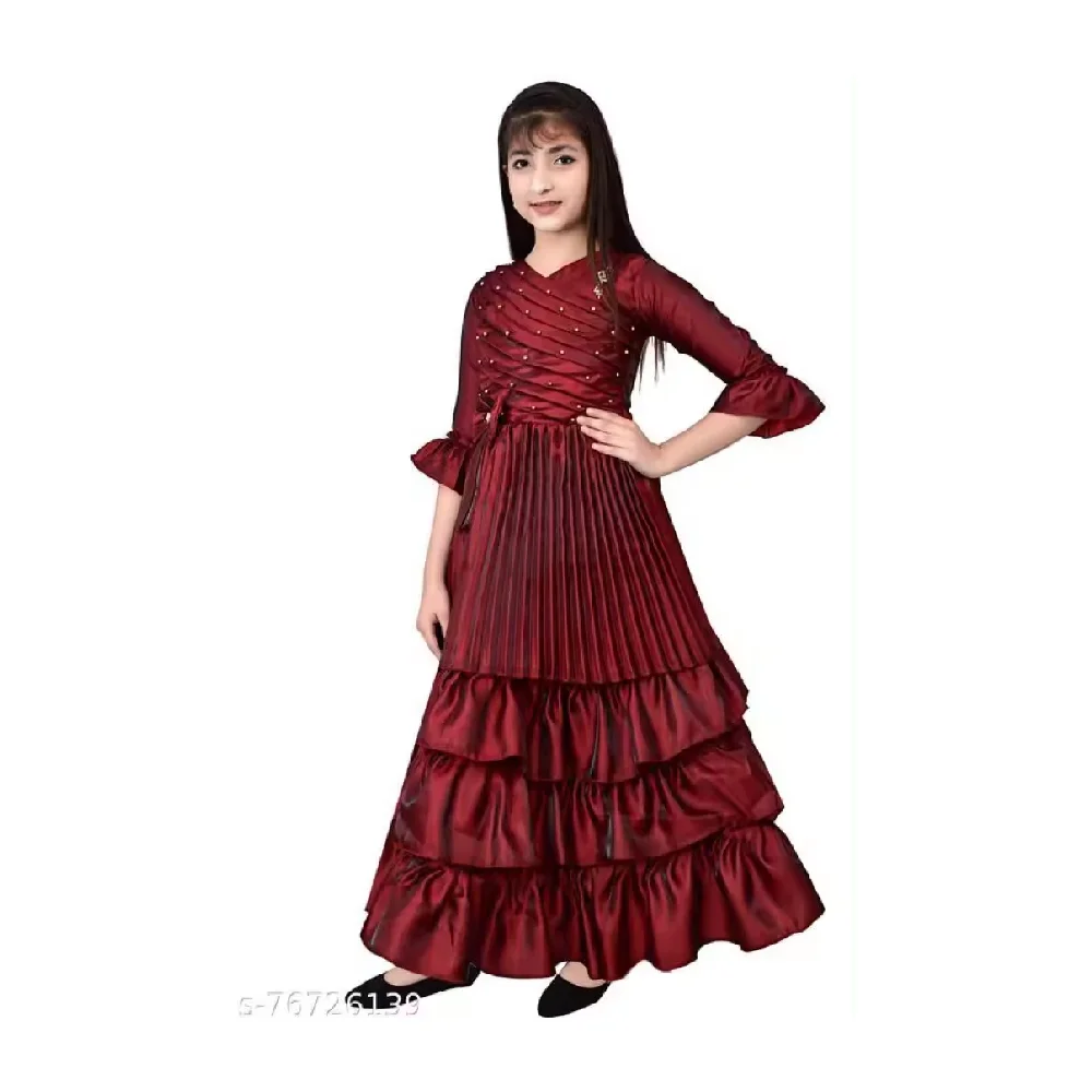 High Quality Elegant Mini Animal Ball Gown Luxurious Long-Size Floor-Length Party Dress 12-Year Old Kids Short Made Cotton