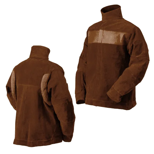 Cowhide Split Leather Safety Wear Heat Resistant Flame and Spark Welding Jacket Welding Suit for Industrial Work Protection