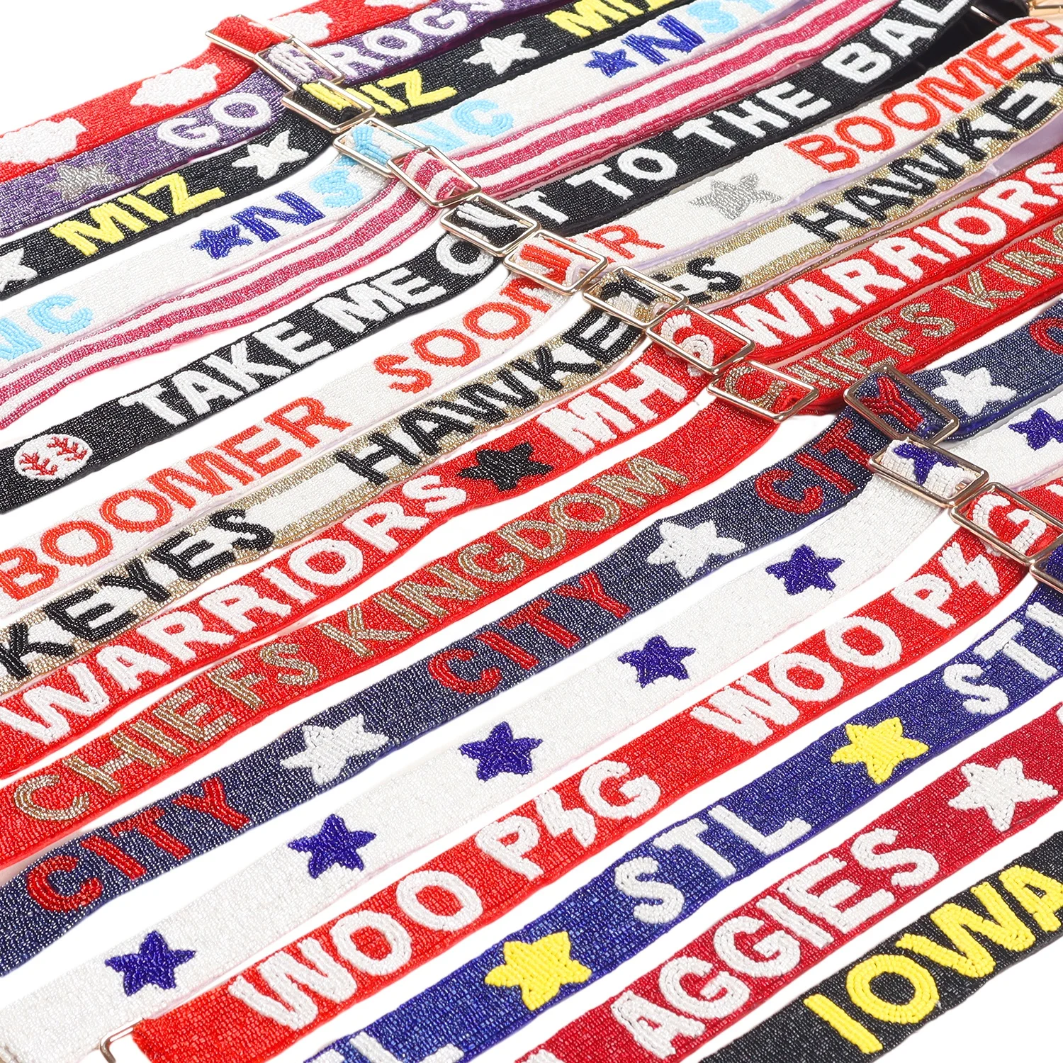 New Arrival Handmade Designer Ladies Beaded Mobile Phone Strap Seed Bead Guitar Strap Game Day Strap Clear Bag Strap Wholesale