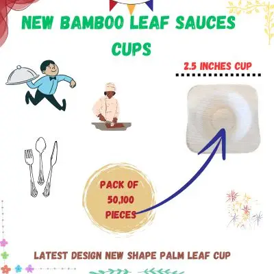 Small Palm Leaf Plate 2 Inches Disposable Tableware 25 Pieces Bamboo Style Biodegradable Sauce Cups Available from India