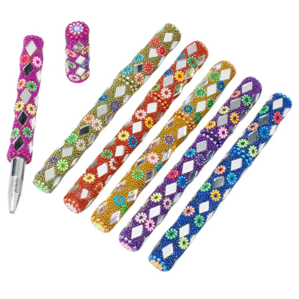 Set of 10 Pcs Rajasthani Jaipuri Decorative Useful Pens 5 Inches Multicolour Christmas Gift for him or her
