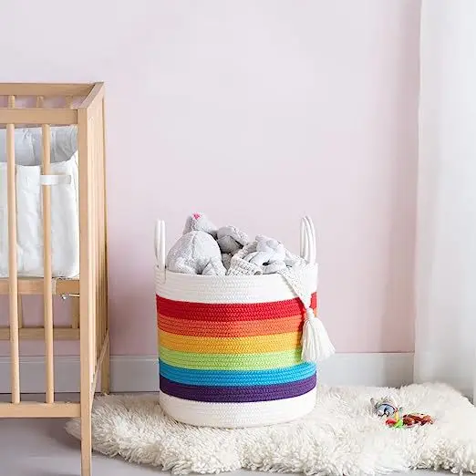 Factory Wholesale Basket Cotton Rope,Large Blanket Basket Laundry Hamper For Throws,Pillows,Blanket Oem Made In Vietnam