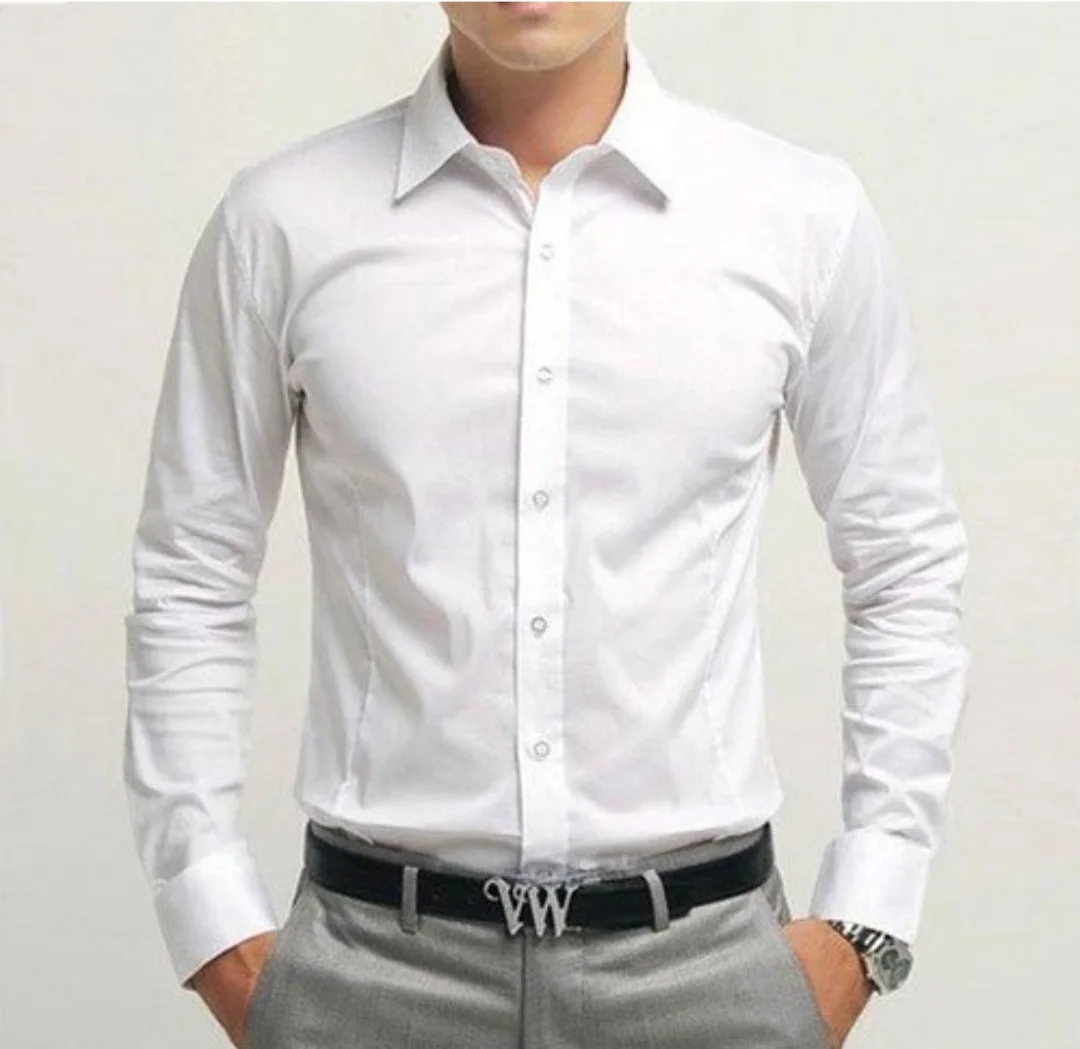 New Product Good Quality Men Fashionable Washed Working Dress Shirts Cotton Wear Wholesale For Males