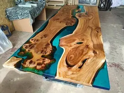Epoxy River Wood Dining Room Table for Home Furniture