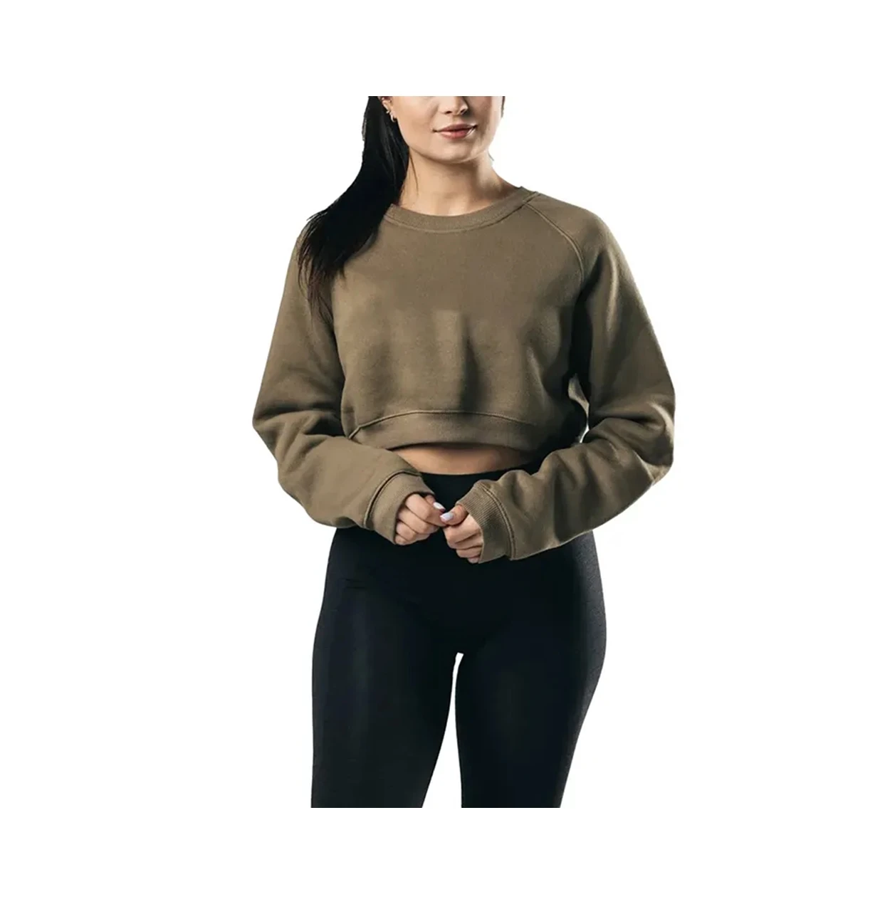 Custom Women Crop Top Hoodie Casual Hoodies & Sweatshirts Pullover Cropped Oversize Hoodie for Woman