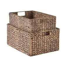 Colorful Eco-Friendly Picnic Fruit Water Hyacinth Storage Basket Woven Storage Basket from Vietnam Packed in Cartons and Boxes