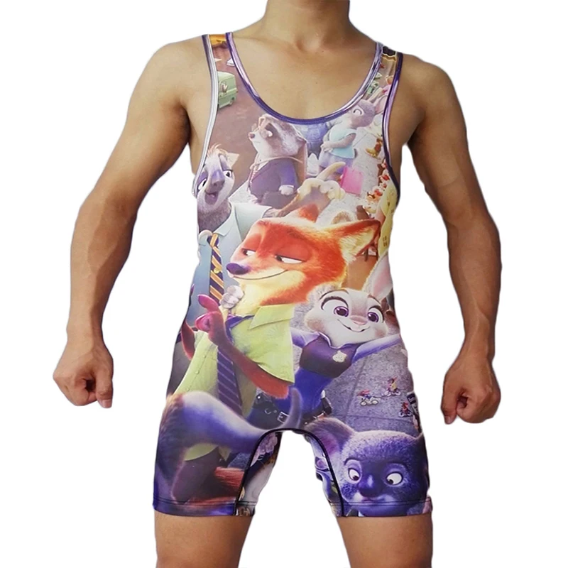 Underwear Men One-piece Undershirt Wrestling Singlet Breathable Sleeveless Bodysuit Wrestling Clothes