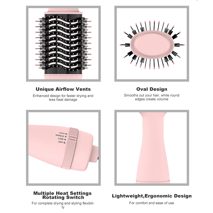 New Style One Step 3 in 1 Professional Blowout Hair Dryer Brush Volumizer Hot Air Brush for Women