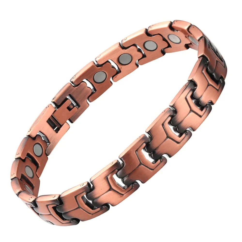 Couple Men And Women Copper Bracelets With Magnets Bands Wearing it has Health Benefits Magnetic Therapy