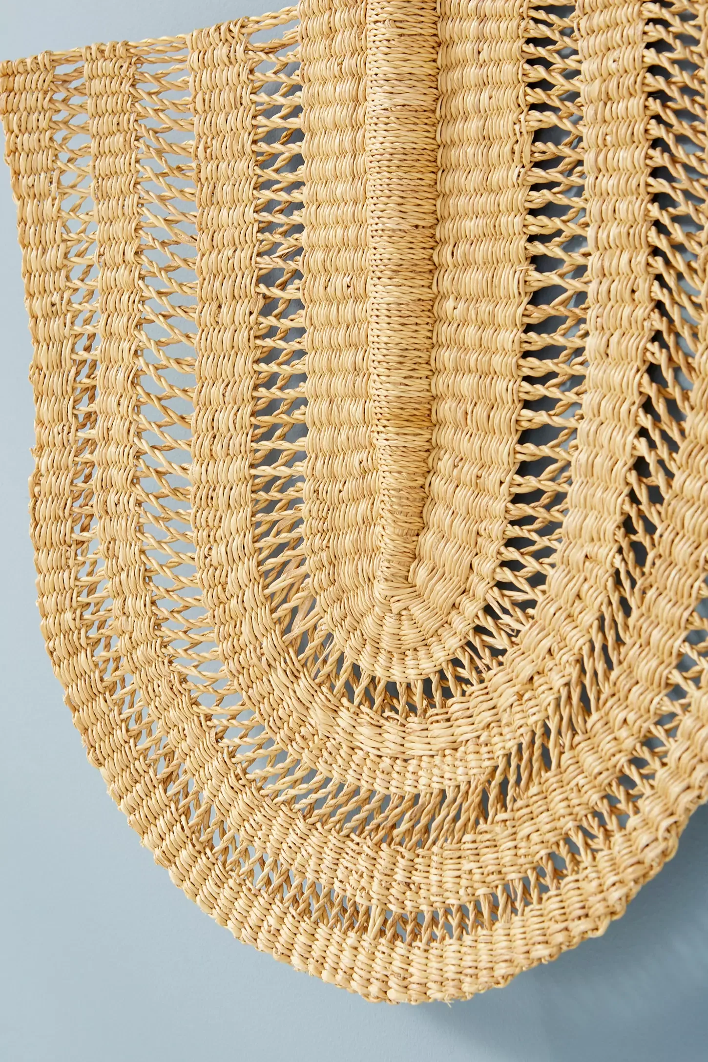 Simple Design Seagrass Hand Fan Woven Boho Wall Fan Wicker Seagrass Wall Art Decorative Accents Rustic Gifts For Housewarming