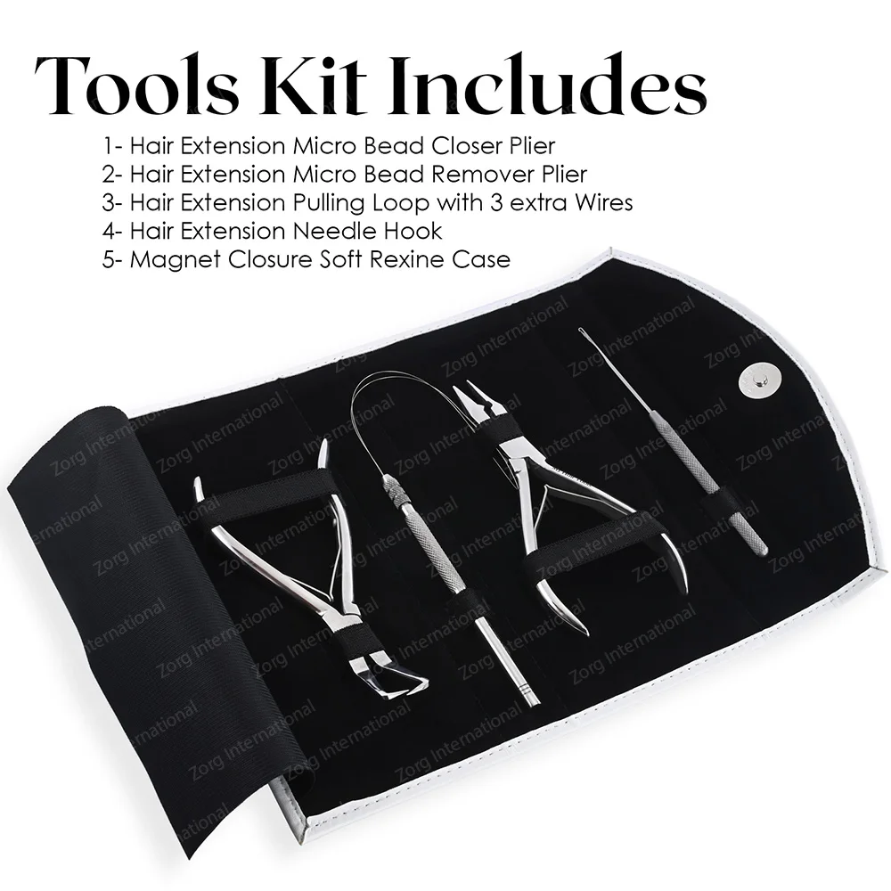 Hair Extension Beading Micro Rings Instal & Remove Tool Kit/ Hair Extension Pliers