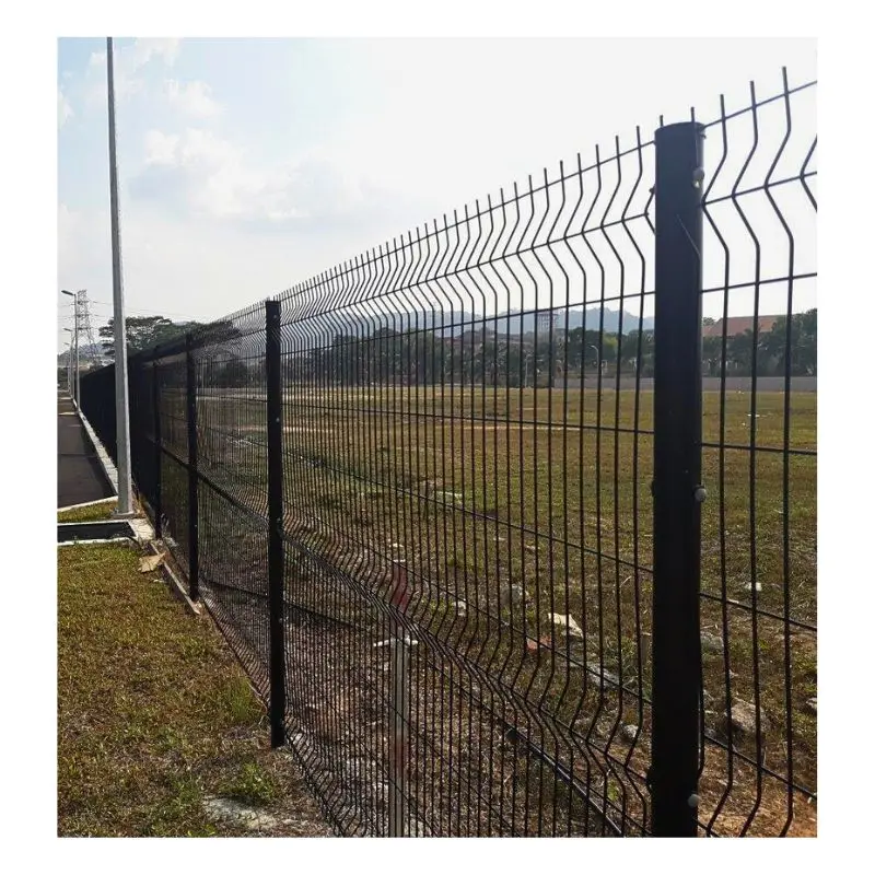 Galvanized Hot-Dipped Galvanized Powder Coating Heavy Duty Metal 3d Welded Wire Mesh Fence Panel With Pole and Post For School G
