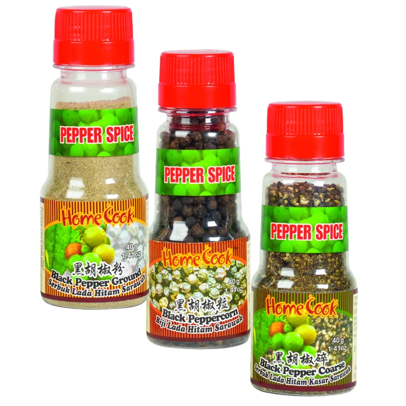 Premium Fresh Black Pepper Fine Crushed 40g Black Pepper For Dried BBQ Burger Meat Seasoning Chicken Beef Marinade Ingredients