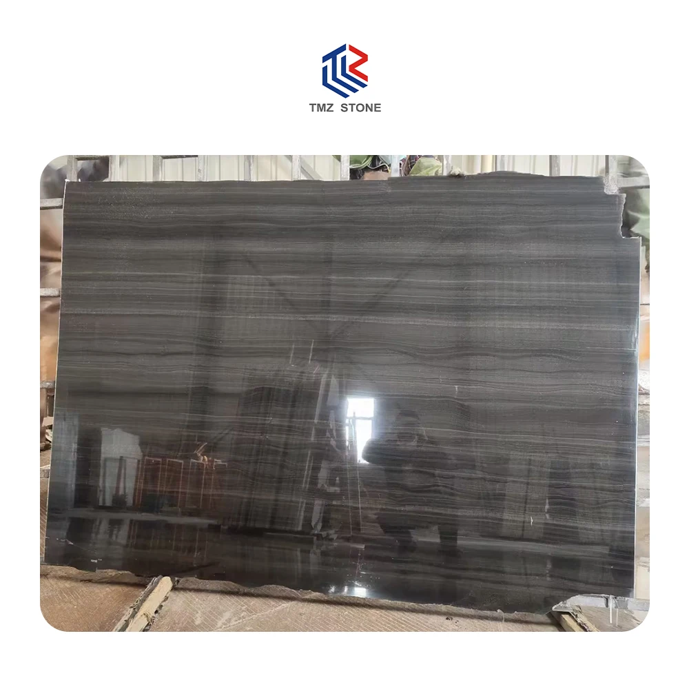 TMZ ODM OEM Manufactory Glazed Natural Ebony Black Marble slabs for kitchen countertop and floor cut to size