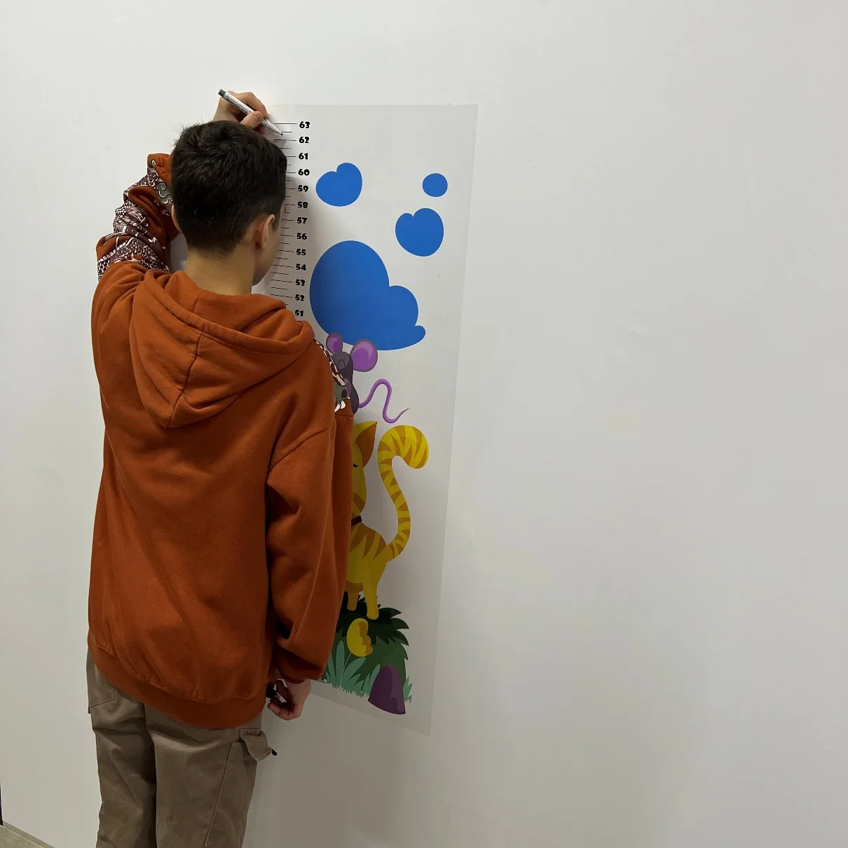 Dry Erase Growth Chart For Kids Model-2 Reusable Durable Polystyrene Material Holds The Surface With Static Electricity