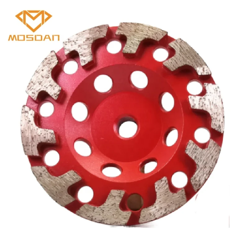 7 Inch 180mm 10T Segment Diamond Concrete Cup Grinding Wheel Disc Plate for Edge Surface Grinder