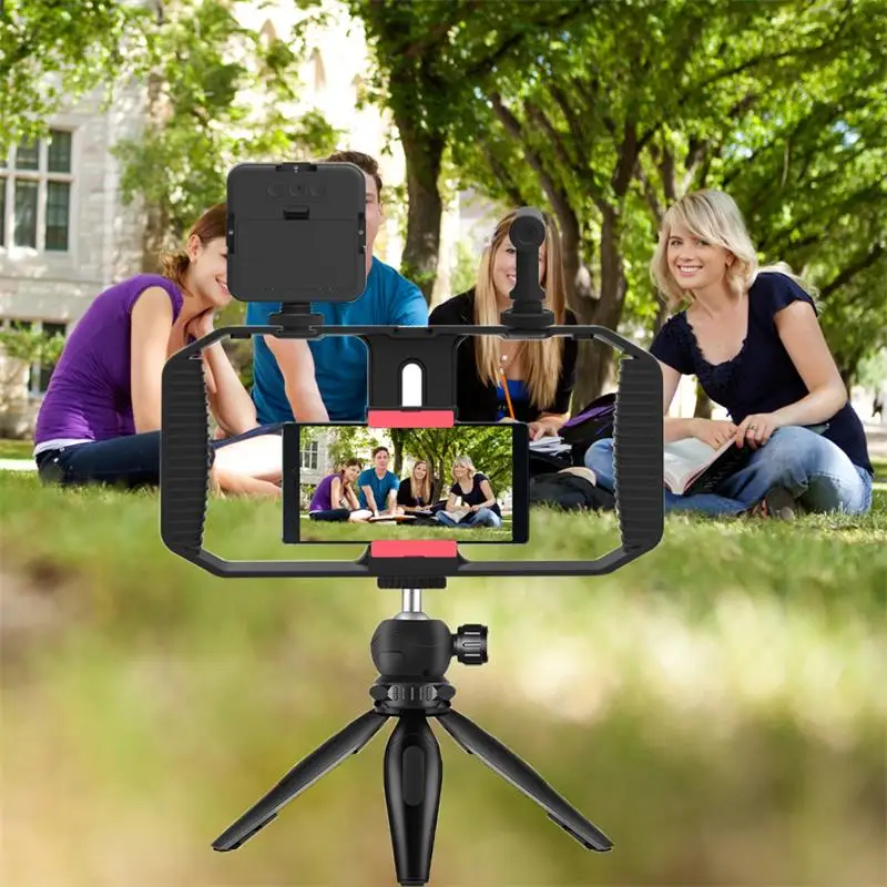 High Quality 3 Shoe Mounts Filmmaking Handheld Phone Video Rig Video Blogging Kit