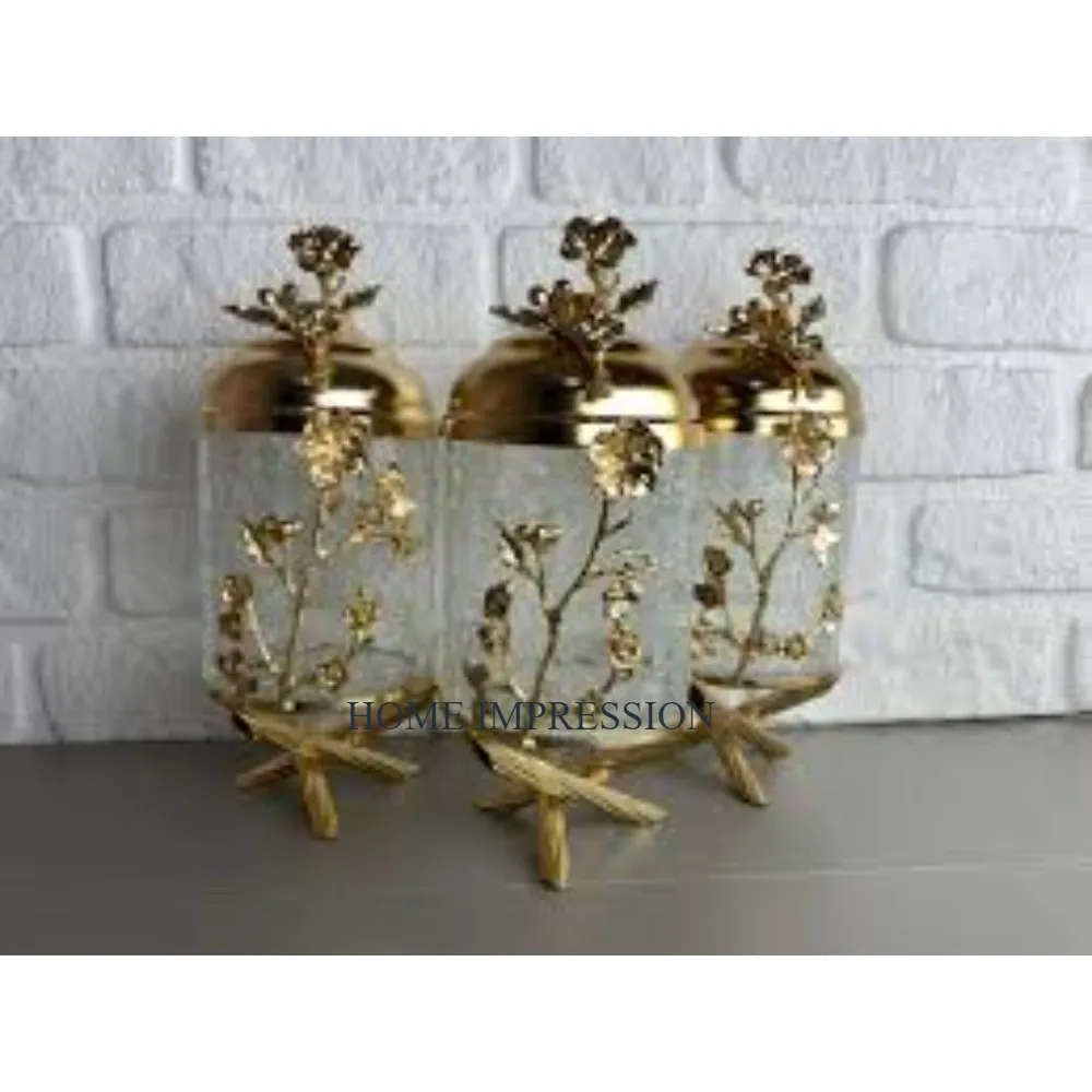 Best Selling Handmade Round Shape Kitchen Use Canister Top Quality Stylish Home and Kitchen Decorative Canisters From Indian