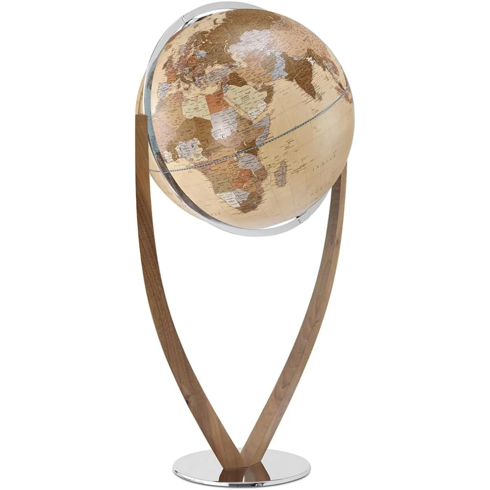 Geographic Versus Globe,  Elegant World Globe for Home and Office Decor, Sturdy Build, Easy to Read Map, Wood Stand, 51in H