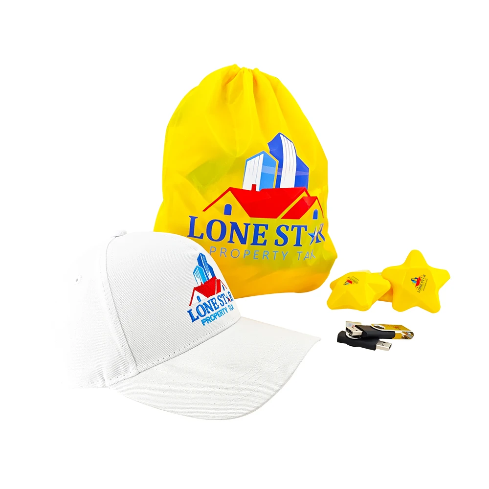 AI-MICH Factory Wholesale Promotional Gift Set Drawstring Bags Caps Flash Disk PU Stress Ball For Events Promotional Gift Set