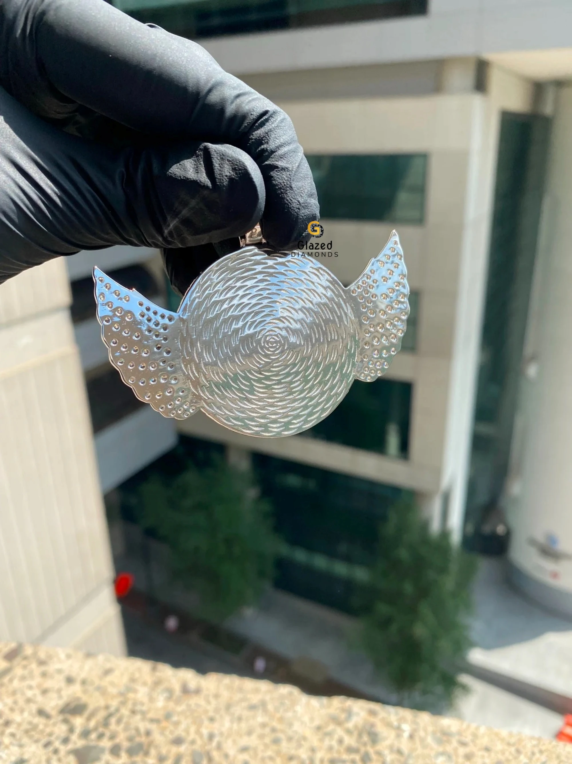 Hip Hop Style Jewelry With Sparkling Moissanite Round Cut Diamonds Pendant Iced Out In 10K White Gold For Mens Neck Jewelry