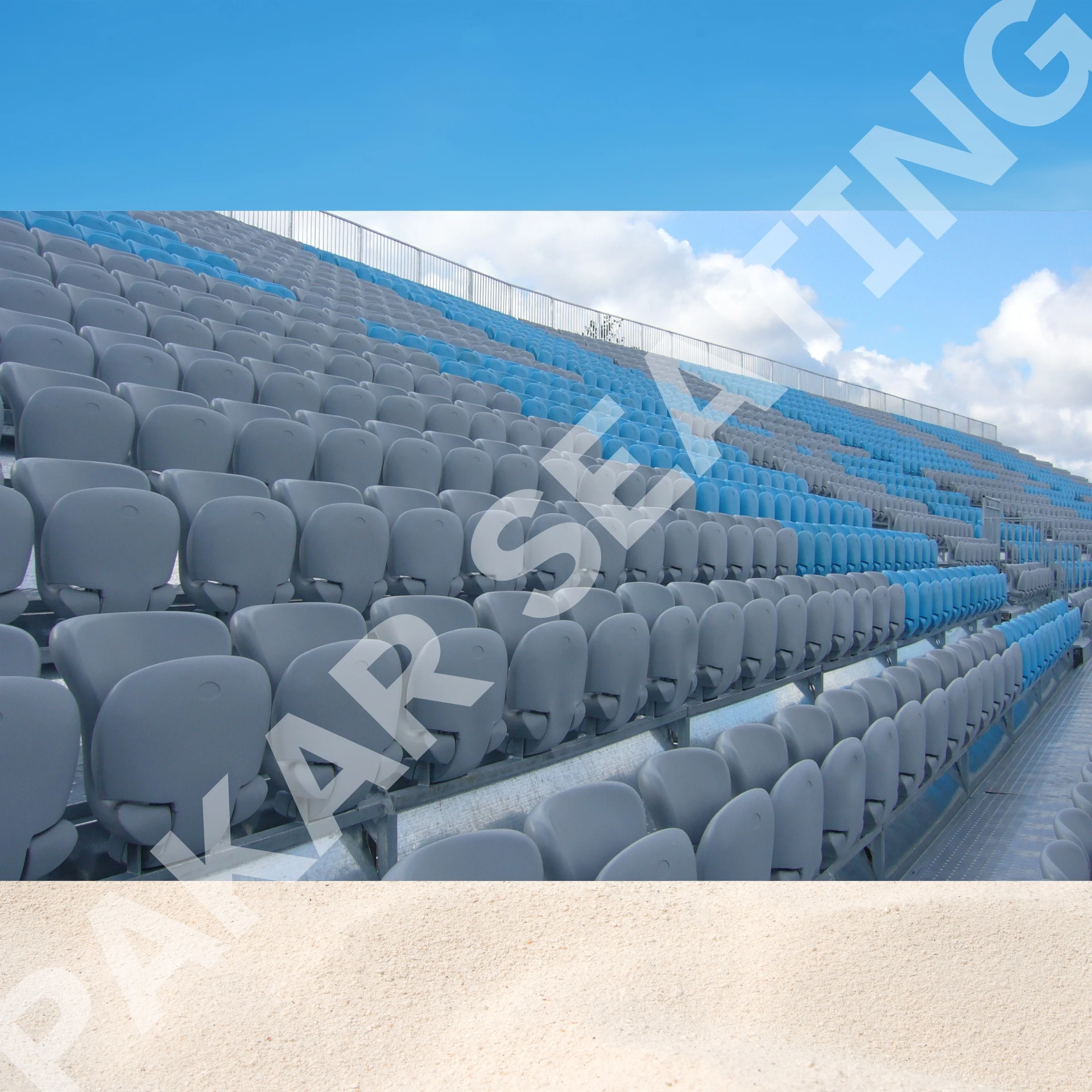 Versatile Grandstand with Staircases Roof Bleacher Indoor Outdoor Sports Events Festivals National Day Sports Entertainment