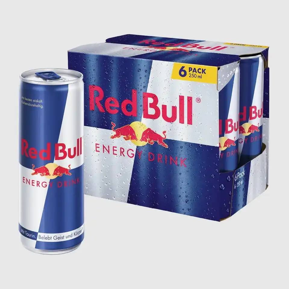 Энергетический напиток Redbull со всеми различными вкусами доступен в наличии