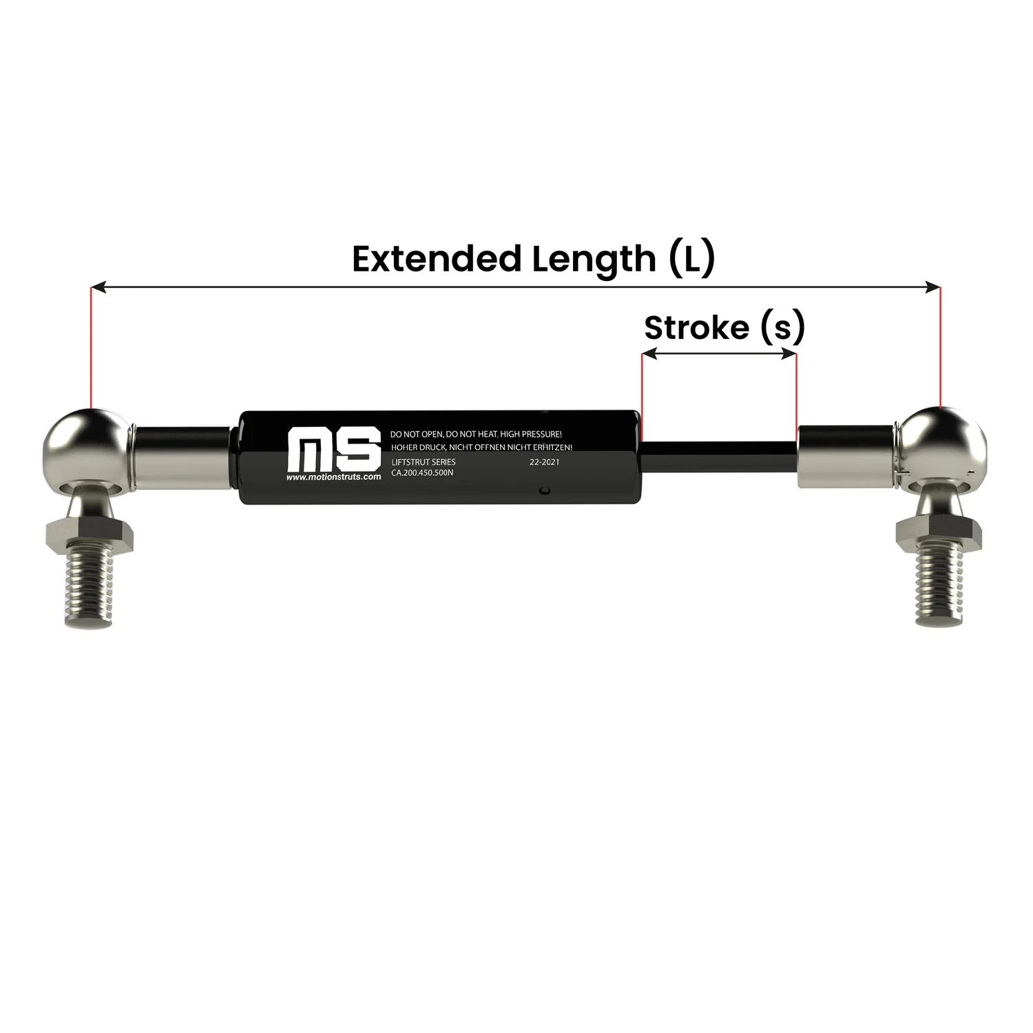 LS08BJ-250-585-F1 газовый ударный компрессионный поршень 585 мм для машины резки текстиля с клапаном 250