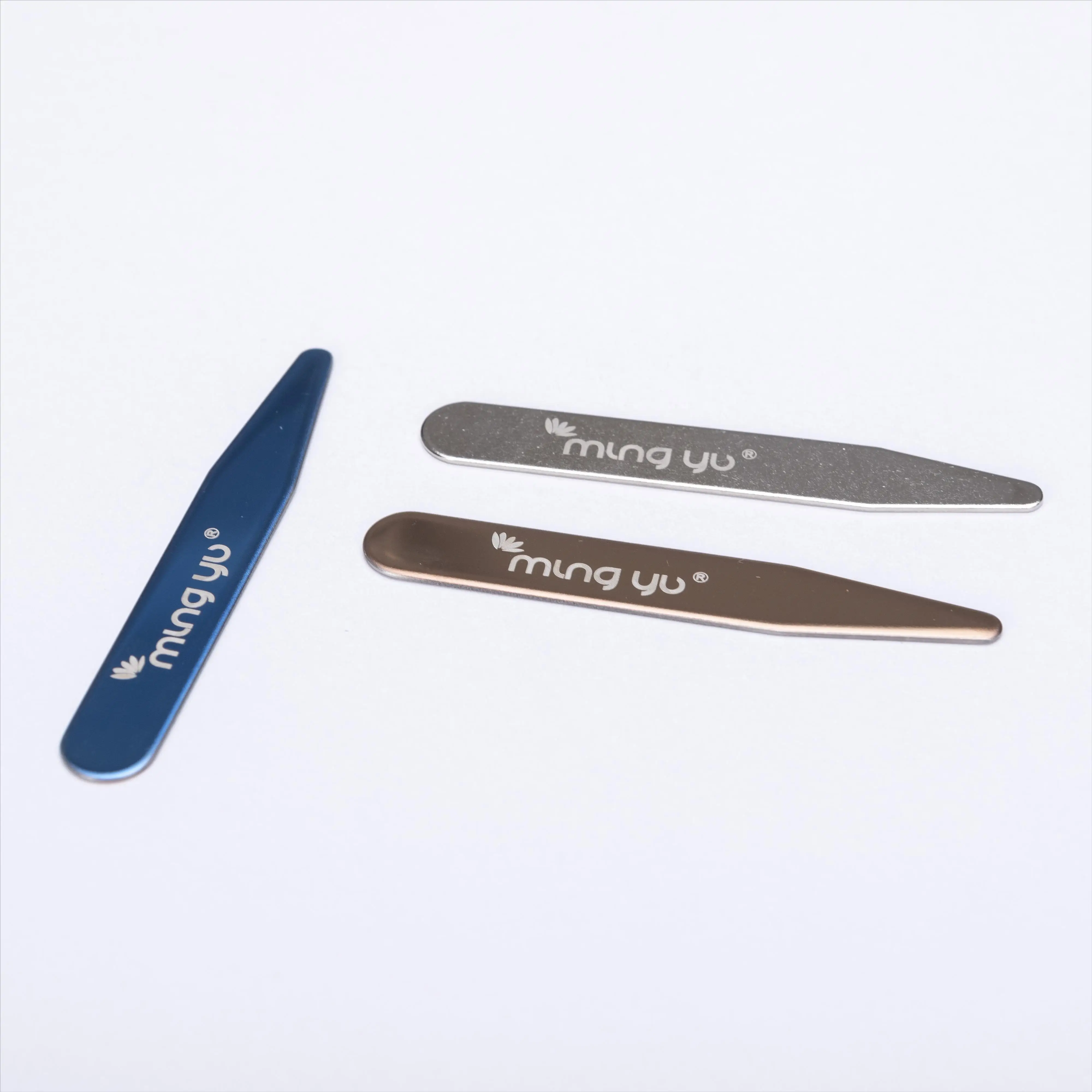 Garment Accessories Brass &Stainless Steel Brushed Collar Stays Collar Stiffeners Collar Stand Engraved with Customize Logo