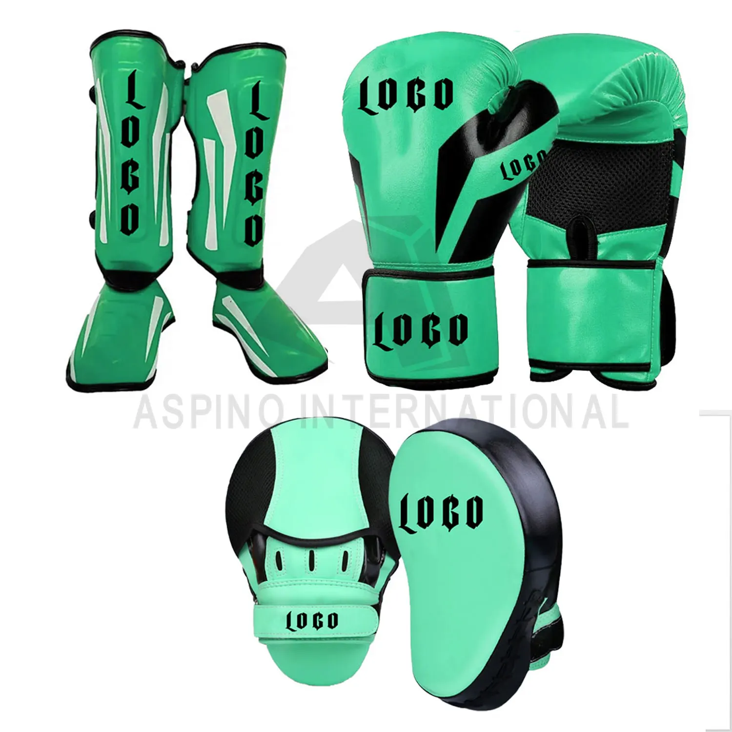 High Quality Professional Winning Boxing Sparring Set Cup Set with Focused Shin Pads Stretch Gloves Direct Factory Manufacturers
