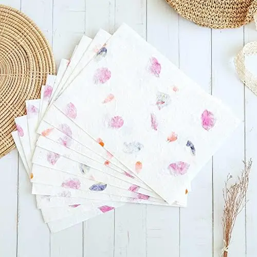 Handmade Flower Paper A4 ,A5 ,A6 Customized Size Sheets 70 Cm X 100 Cm Paper Colorful Flower Paper Export Quality in 2024