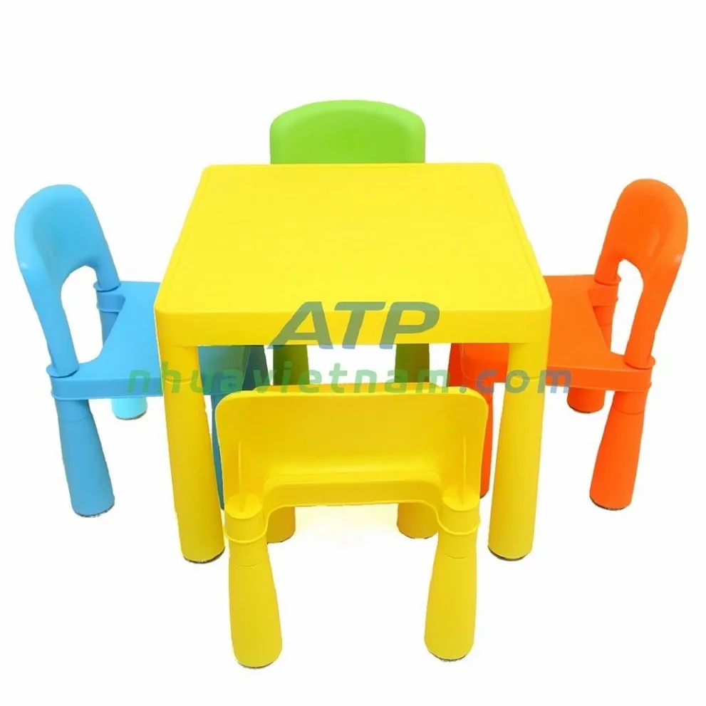 Children Item Set Plastic Colorful School Type Table And Chair Set Kids Play Table for Sale