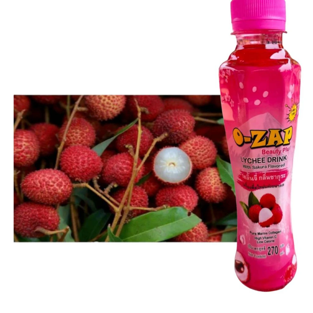 New Ozap Lychee Fresh Juice Beverages Health Care Supplies Collagen Premium Best Selling Product from Thailand