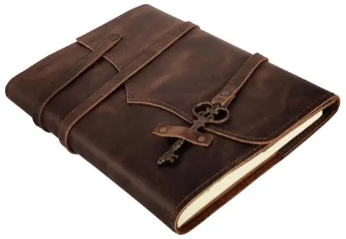 Refillable Handmade Genuine vintage Leather Journal with key Notebook Diary or sketch book or yoga journals Gift for Him or Her
