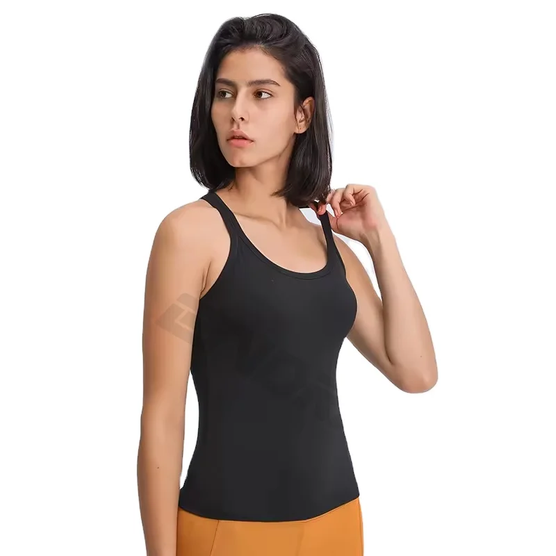 Новинка топ для тренировок в тренажерном зале майка йоги со встроенным бюстгальтером Женская с блестками