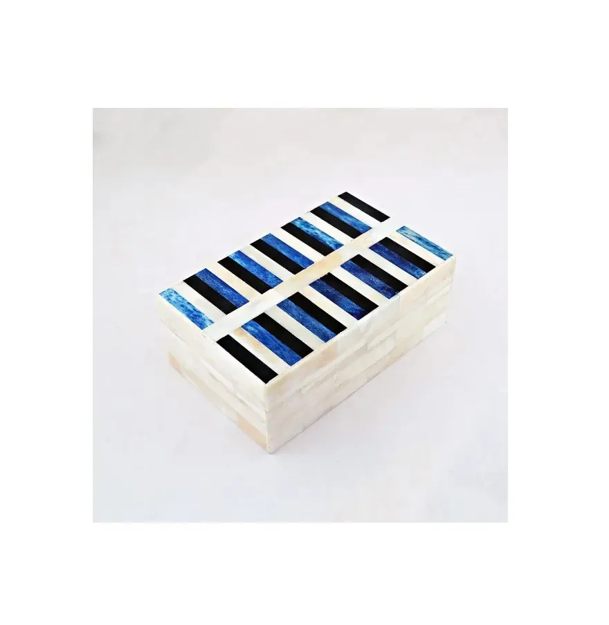 Black and White Horizontal Line Box Bone Inlay Box Available in all Sizes and Colors Jewelry Box Organizer