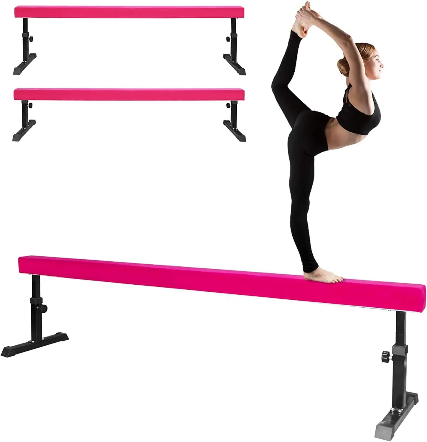 Adjustable Balance Beam Gymnastics Exercise Training Equipment Gym with Legs Suede Balance Beam High and Low Floor Gym Training